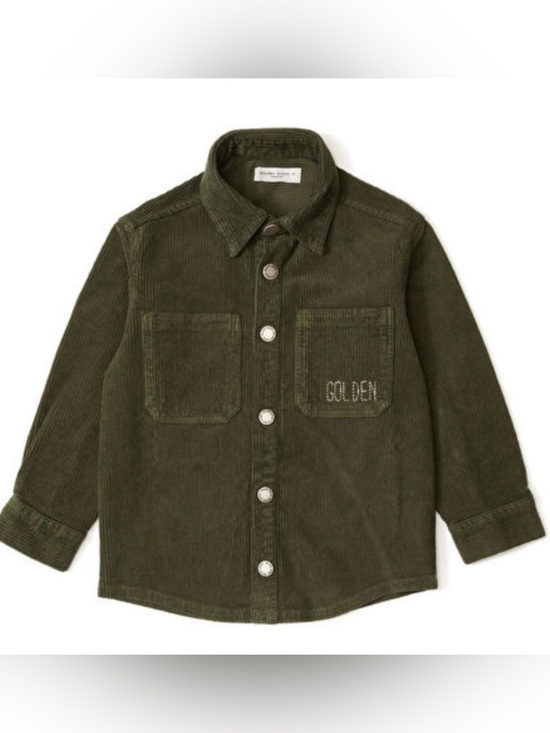 Golden Goose Other - NWT [Golden Goose] Green Long-Sleeve Button-Up Embroidered Corduroy Shirt Kids 6
